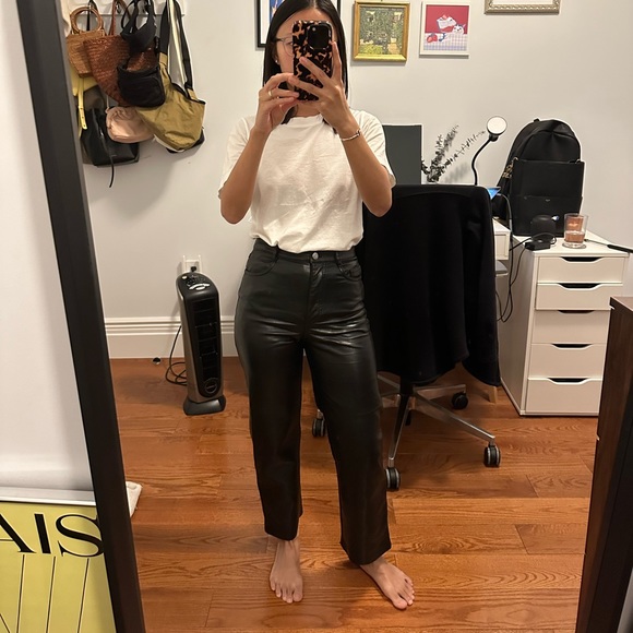 ARITZIA CROPPED MELINA LEATHER PANTS - Picture 1 of 6
